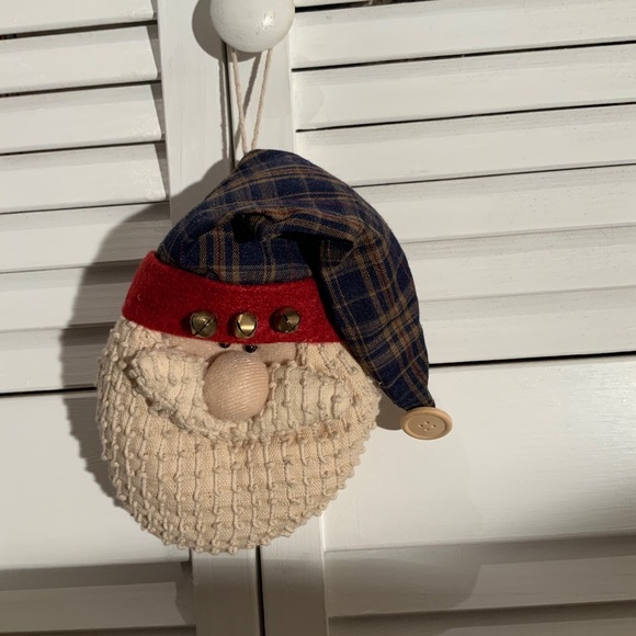 🌼 2/$10🌼  Plush Santa Ornament - Blue Plaid - Picture 3 of 3
